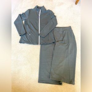 Split skirt w/jacket in cotton and modal spandex